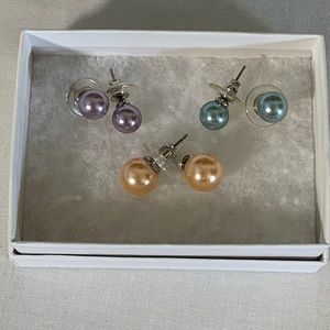 3 Pearl Earrings